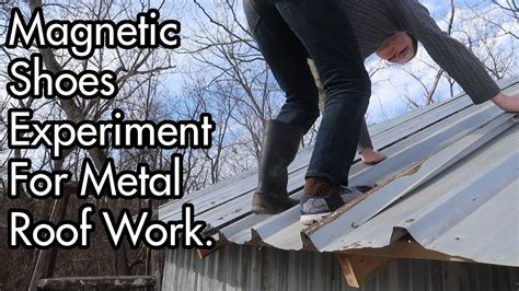 shoes to.work on metal roof in house|magnetic shoes for steel roofing.